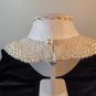 Handmade ivory pearl and crystal collar