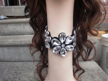 rhinestones flower collar
