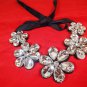 rhinestones flower collar