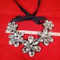 rhinestones flower collar