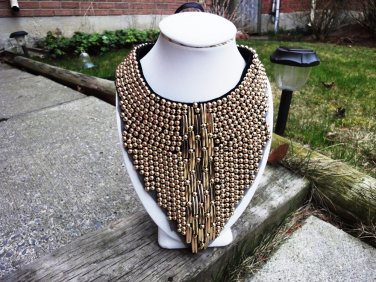 golden beading collar