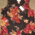 NWTS * DRAPERS & DAMONS * Womens sz SMALL black floral dressy tank top SHIRT