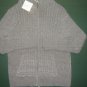 Nwts Croft & Barrow Womens medium M gray & sparkle cotton full zipper sweater