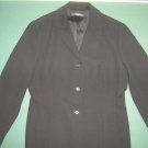 TAHARI petite womens sz 8 8P solid black career 100% polyester blazer jacket