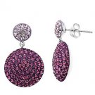 Amethyst Colored Crystal Drop Earrings