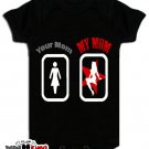Baby Boy YOUR MOM MY MOM Onesie