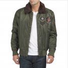 Lucky Brand Zip Front Patchwork Bomber Jacket - L