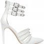 BCBGeneration White Stiletto Ankle Strap Pumps - Sz 7.5M