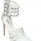 BCBGeneration White Stiletto Ankle Strap Pumps - Sz 7.5M