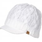 Adidas Women's Crystal Cable Knit Brimmer Beanie - White