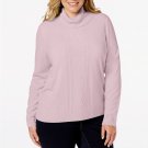 Karen Scott Plus Size Women's Pink Turtleneck Sweater - 1X