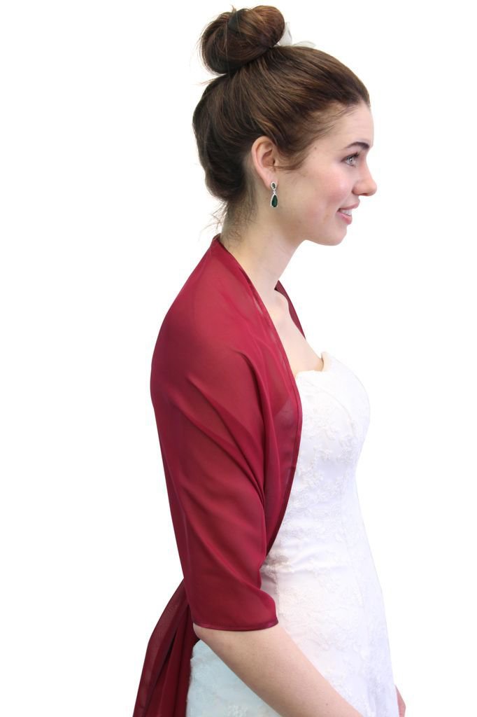 burgundy chiffon shawl
