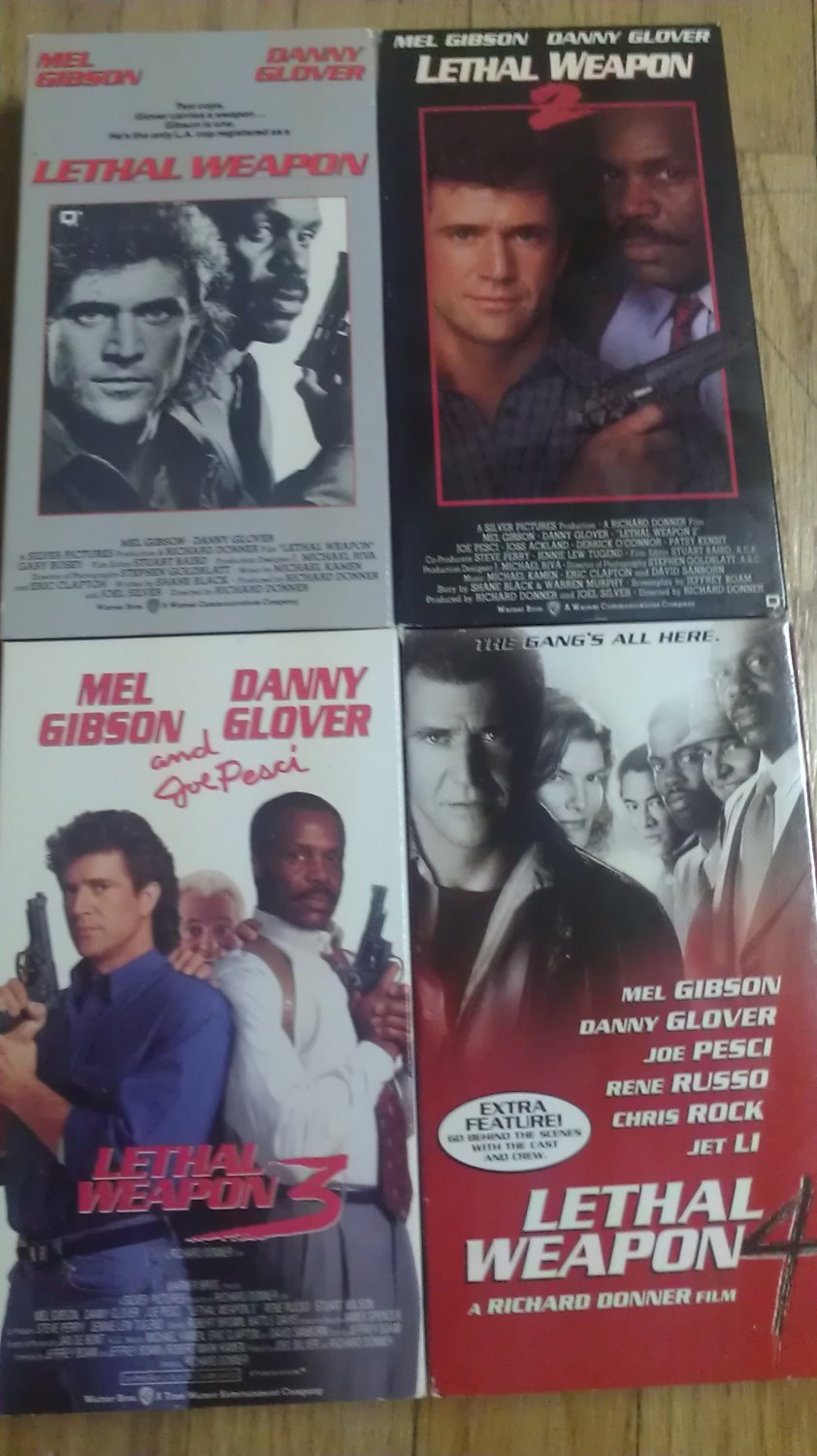 Lethal weapon 1-4 vhs lot