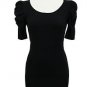 NEW with Tags, Black 3/4 Scoop Neck Puff Sleeve Knit Sweater Top