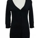 NEW with Tags, Simple Black Cotton Button Down V-Neck Top