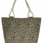 NEW with tags Large Leopard Print Roomy Canvas Tote with Rope Handles