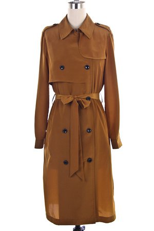NEW with tags Camel Brown Lightweight Knee Length Belted Trench Coat