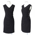 NEW with tags Classic little black dress Sleeveless V-Neck Side buttons