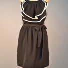 NEW with tags, Black Casual Sleeveless Ruffle front dress with White trim