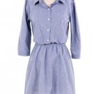 NEW with Tags, Light Blue Denim 100% Cotton Shirt Dress with 3/4 Sleeves