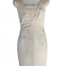 NEW with tags SATIN Cream Sweetheart neckline Sleeveless Knee Length Dress