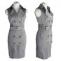 NEW with tags Gray Sleeveless Double Breasted Trench Style Dress with Belt