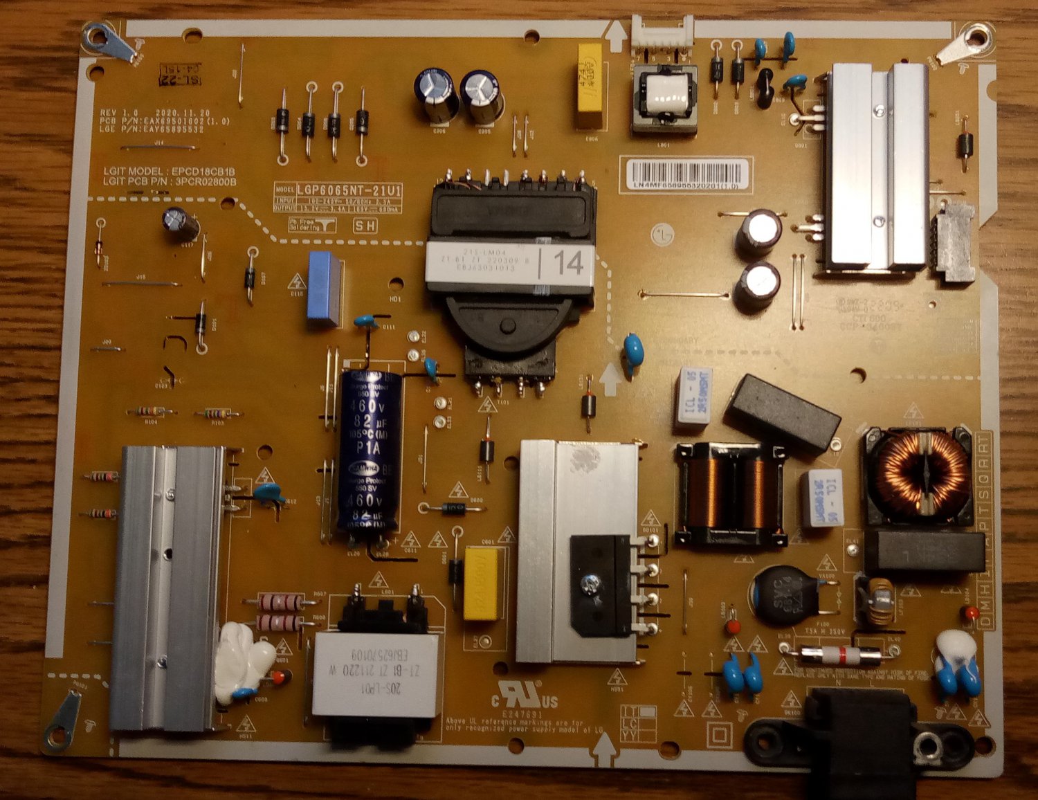 EAX69501602 (1.0) LG Power Board / Model: 65UP8000PUA. BUSYLKR