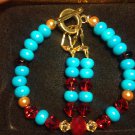 Ruby Birthstone Bracelet/Earrings Set