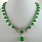 11 colors! green/purple/red jade white pearl necklace +jade/shell pearl pendant