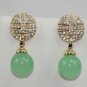 7 color! fine 12mm green/purple/colorful jade/tiger eye stone 18KGP stud earring