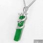 4 color! fancy 7*30mm green/purple jade -black agate bead 18KGP dragon pendant
