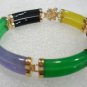 6 colors! fine 2 row green/purple/Multi Color jade bangle bracelet