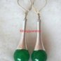 Beautiful fancy tibet 12mm green jade bead dangle earrings