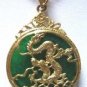 6 color! charm pink/green/blue/purple jade bead dragon bless 18KGP pendant