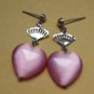 3 colors! fancy green jade/heart pink opal/blue jade stud dangle earrings