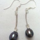 3 colors! fine cultured white/ pink/ black/fresh water pearl dangle earrings