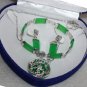 4 colors! charm green/purple jade bracelet lucky/dragon pendant earring set