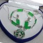 4 colors! charm green/purple jade bracelet lucky/dragon pendant earring set