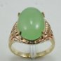 3 colors! lady's wonderful oval green/red jade /black agate 18KGP ring #7,8,9