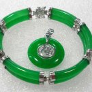 4 colors! fine 2 row green/mixed red purple yellow jade bracelet & bless pendant