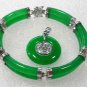 4 colors! fine 2 row green/mixed red purple yellow jade bracelet & bless pendant