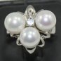 5 colors! fine 8mm white/pink/red/black shell pearl /green jade 18KGP ring #7-9