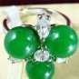 11 colors! 8mm green/purple/blue/red jade/black agate 18KGP CZ ring US #6,7,8,9