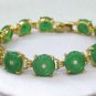 2 colors! lady's exquisite green jade bead 18KGP bracelet