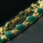 5 colors! Charm lady's green/purple heart love jade bead 18KGP bracelet/earrings