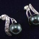 New! 10mm black coffee red rea shell pearl 18KGP stud earring free shipping