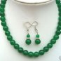 3 colors! charming green/red/purple jade necklace earring set