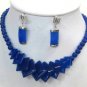 10 colors! white/blue/pink/purple/red/green jade /pearl necklace earring set
