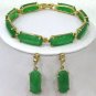 4 colors available! Lady's noblest green jade/turquoise bracelet / &earrings set