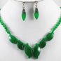 5 colors! fine green/purple/red/yellow jade necklace & earring set free shipping